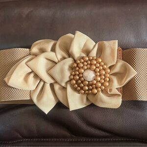 Décor Flowers Belt Wide Stretch Fashion Waist Belt